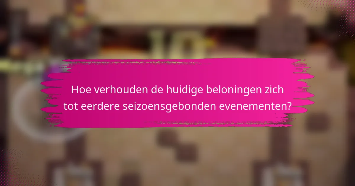 Hoe verhouden de huidige beloningen zich tot eerdere seizoensgebonden evenementen?